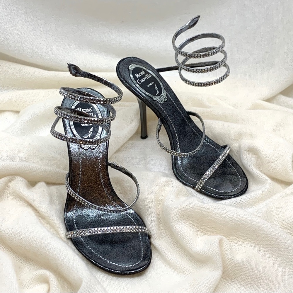 Rene Caovilla Wrapping Crystal Sandals